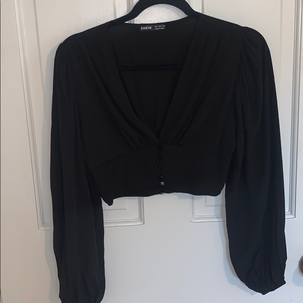 Brand New Black Long Sleeve Crop Top